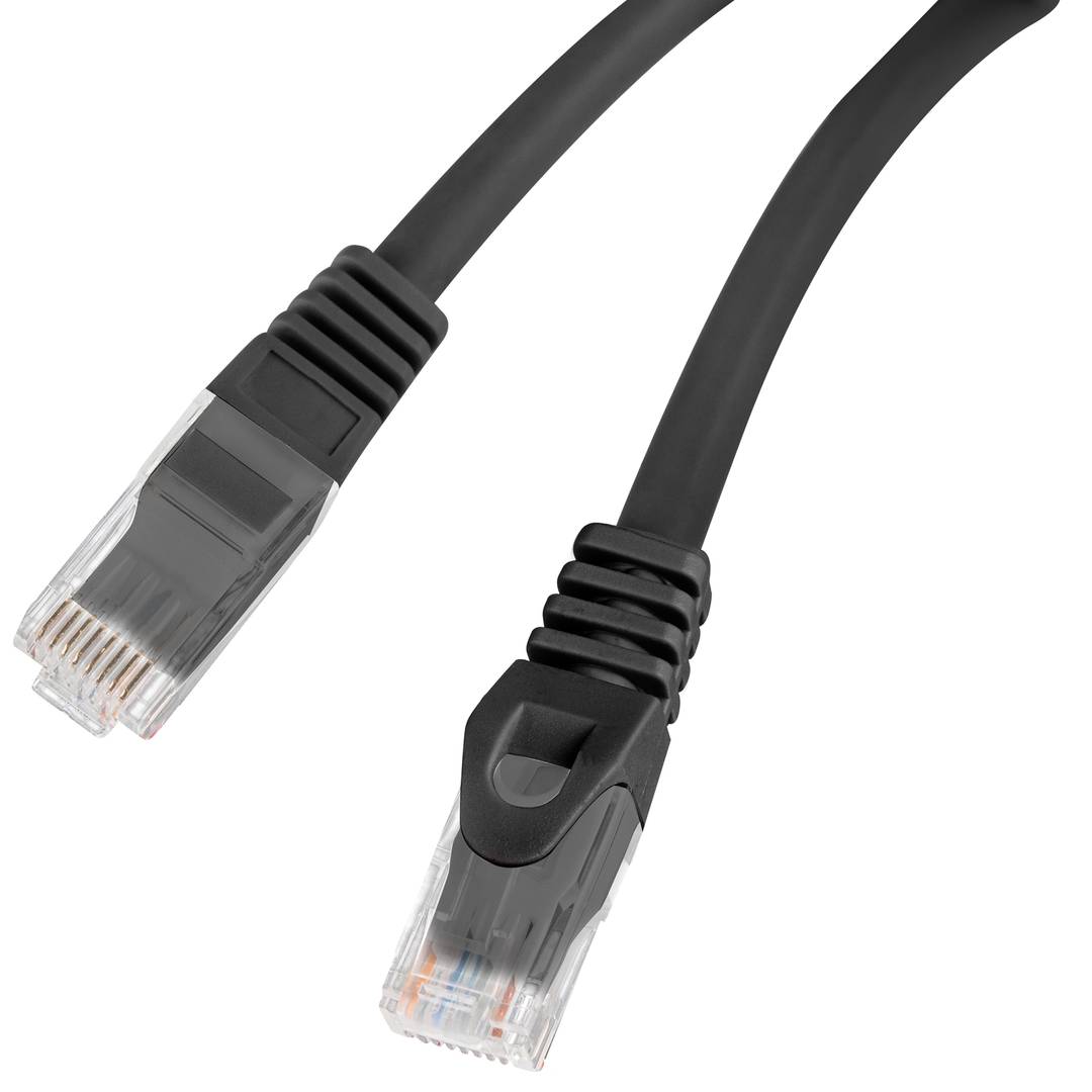Cable de red de Lanberg de 3 m cat6, U/UTP (UTP) con conectores RJ-45 a RJ-45 PCU6-10CU-0300-BK
