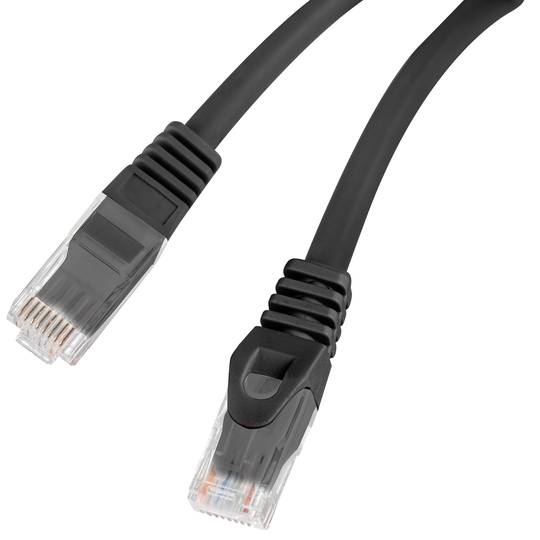Cable de red de Lanberg de 3 m cat6, U/UTP (UTP) con conectores RJ-45 a RJ-45 PCU6-10CU-0300-BK