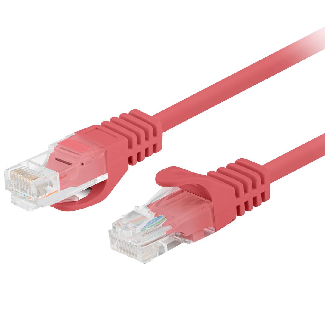 Pack de 10 unités Lanberg cat 6 câble réseau UTP de 0,25 m couleur rouge PCU6-20CC-0025-R