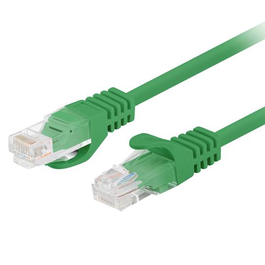 Pack of 10 units Lanberg cat 6 UTP network cable 0.5 m green color PCU6-20CC-0050-G