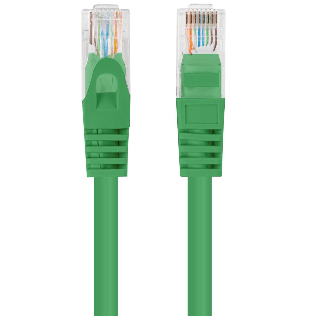 Pack of 10 units Lanberg cat 6 UTP network cable 0.5 m green color PCU6-20CC-0050-G