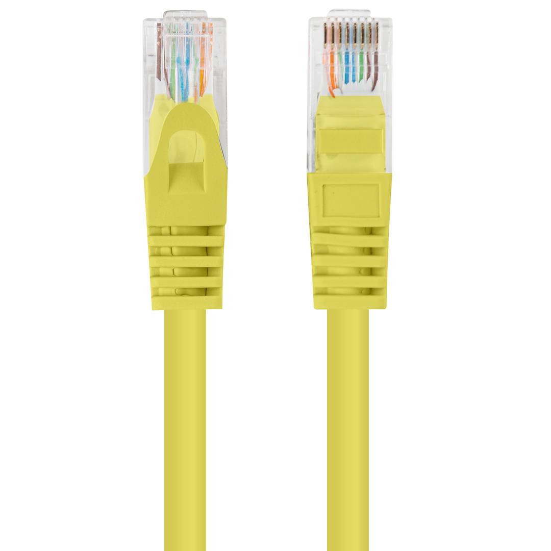 Pack de 10 unitats cable de xarxa de Lanberg cat 6 UTP de 0,5 m color groc PCU6-20CC-0050-Y