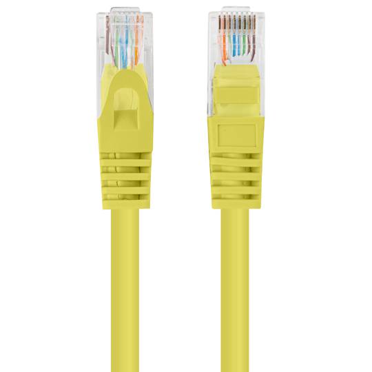 Pack de 10 unitats cable de xarxa de Lanberg cat 6 UTP de 0,5 m color groc PCU6-20CC-0050-Y