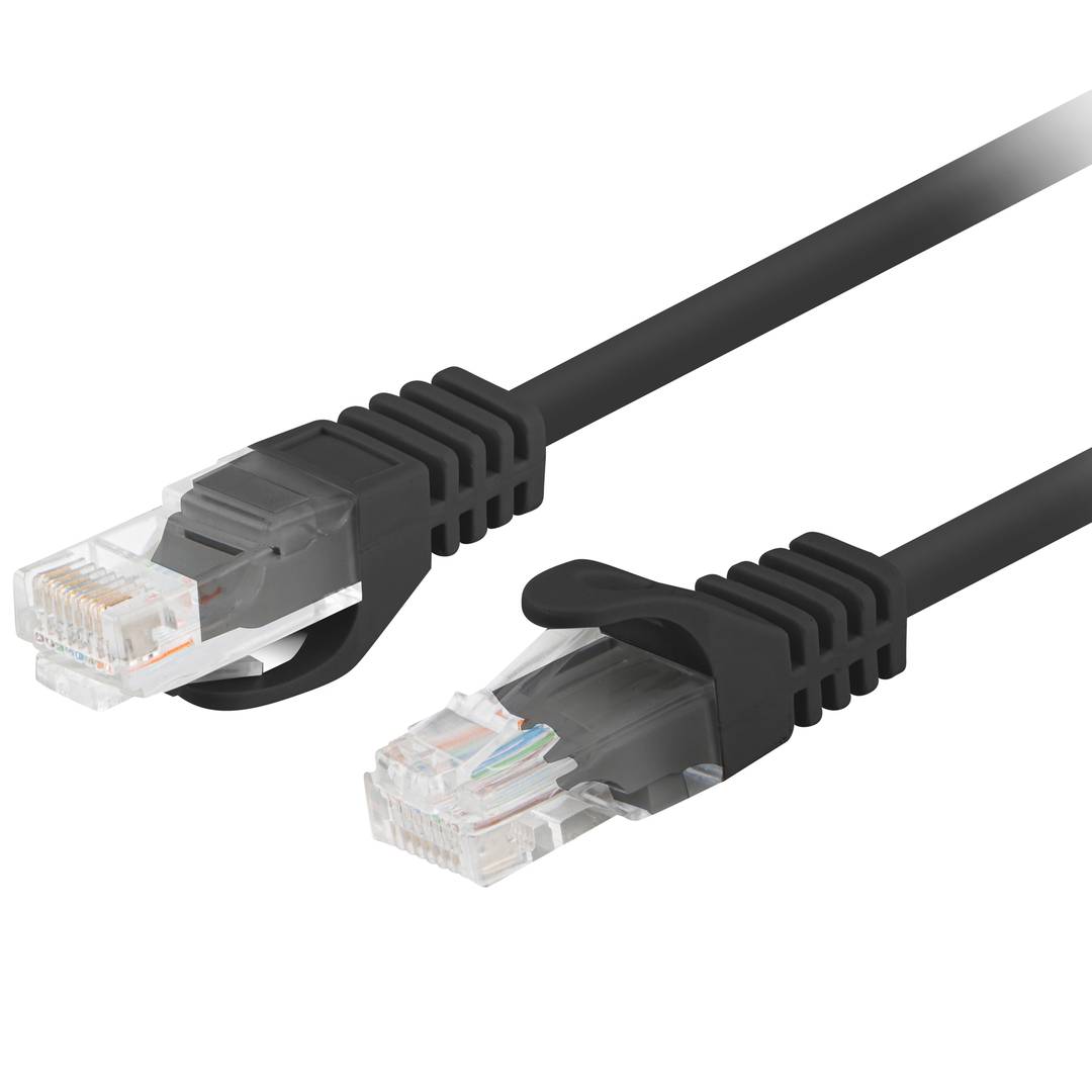 Pack de 10 unités Lanberg cat 6 câble réseau UTP de 1 m couleur noire PCU6-20CC-0100-BK