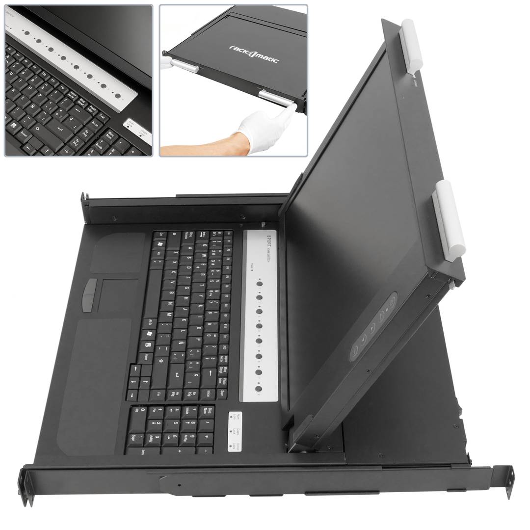 Konsole und 8-Port KVM Switch für 19