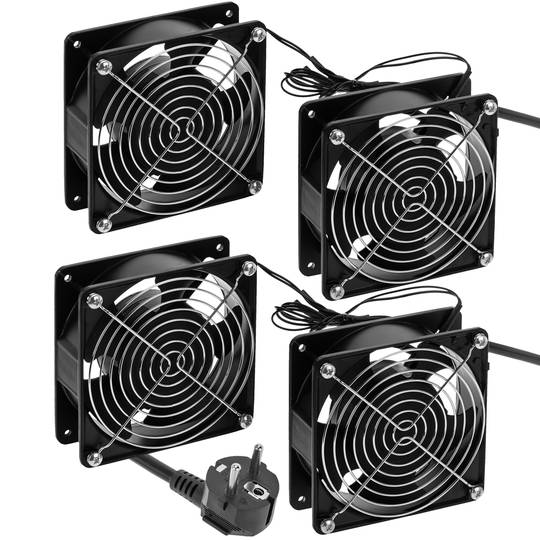Ceiling fans for closet rack 19 inch 4 x 120mm 220VAC