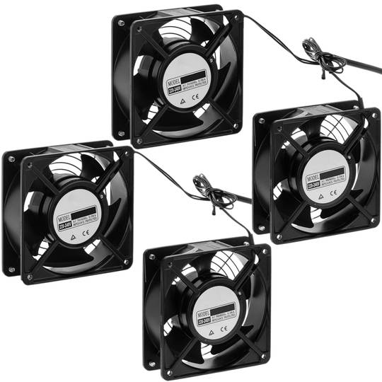 Ceiling fans for closet rack 19 inch 4 x 120mm 220VAC