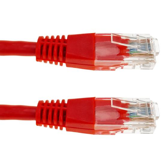 Câble réseau Ethernet UTP Cat.5e rouge de 0,25 m