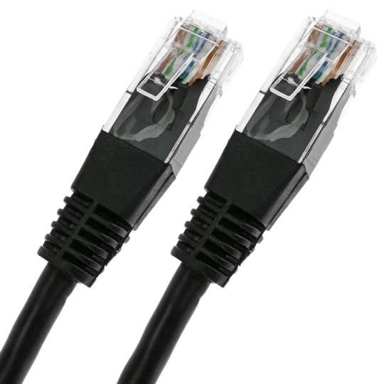 Cable de xarxa ethernet 25cm UTP Cat.5e negre