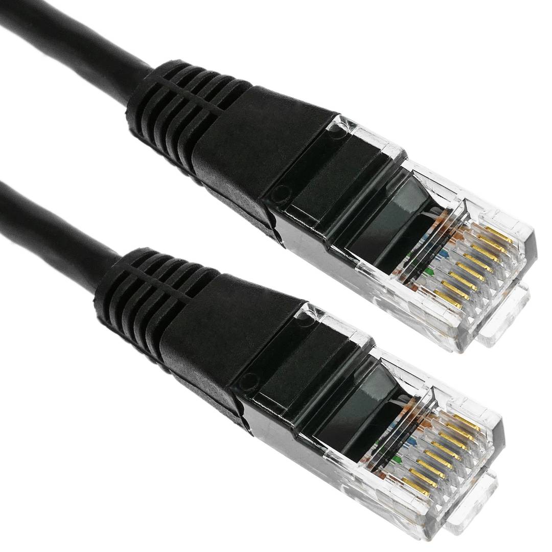 Ethernet-kabelnetwerk 50cm UTP categorie 5e zwart