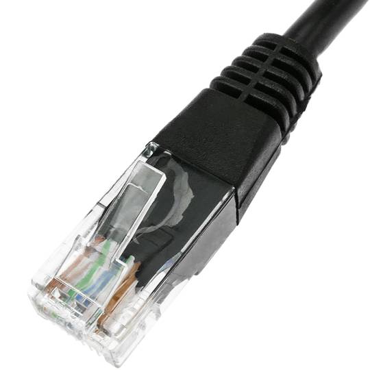 Ethernet-kabelnetwerk 50cm UTP categorie 5e zwart