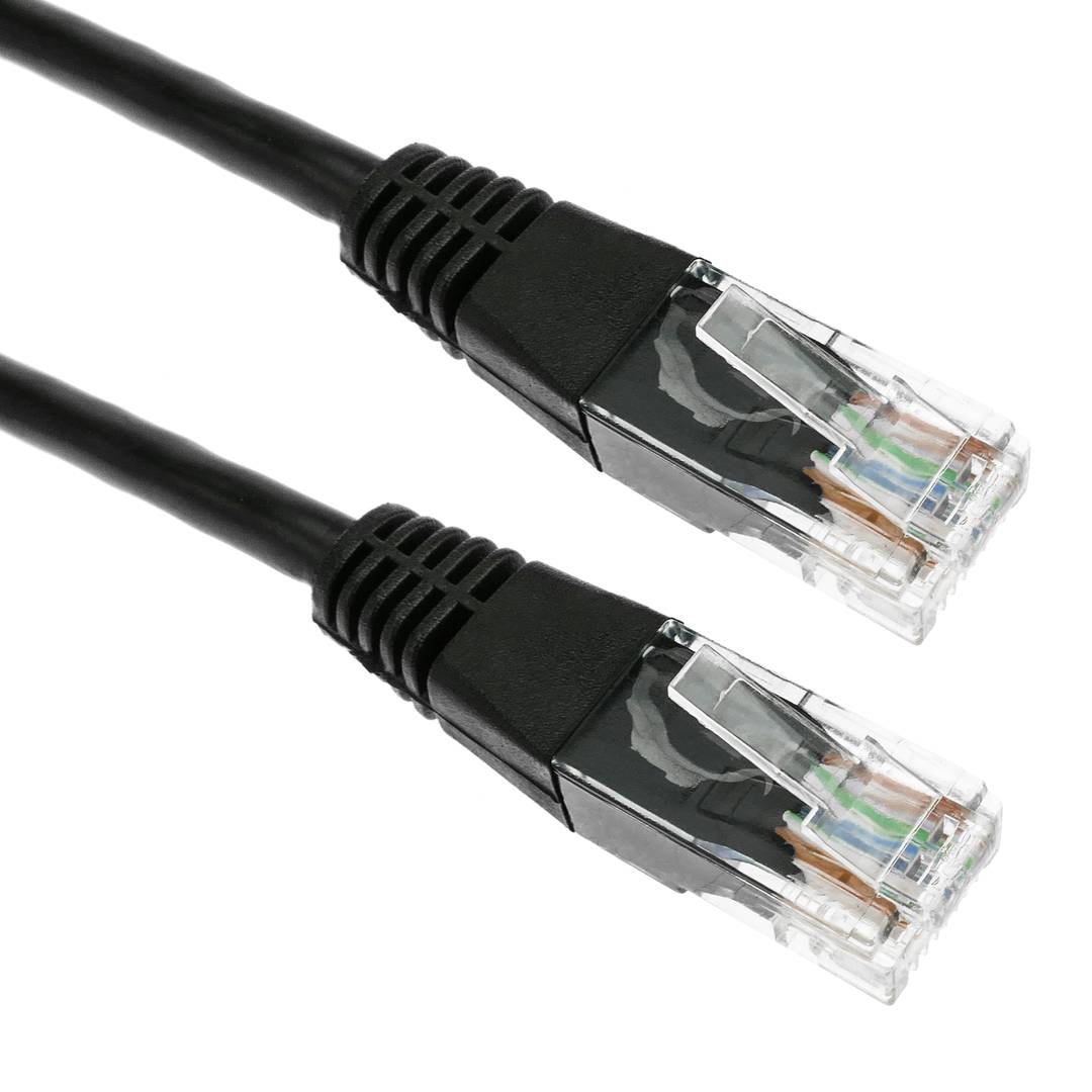 Ethernet-kabelnetwerk 1m UTP categorie 5e zwart