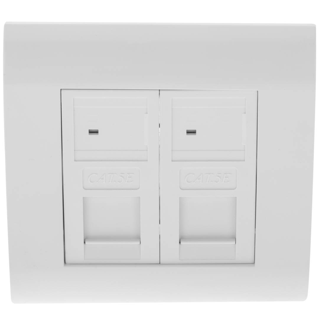 Box 80x80 Wand oder Dachrinne mit 2 RJ45 UTP Cat.5e 568B