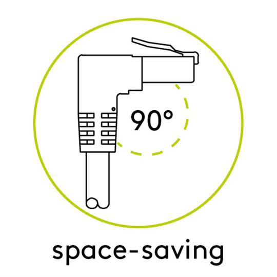 Cat. 5e FTP-Ethernet-Netzwerkkabel, gewinkelt, 0,50 m, Grau