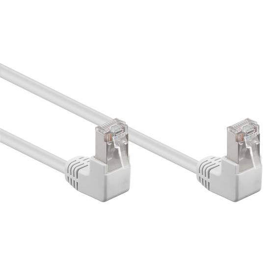 Ethernet-Netzwerkkabel Cat. 5e FTP abgewinkelt 5 m grau.