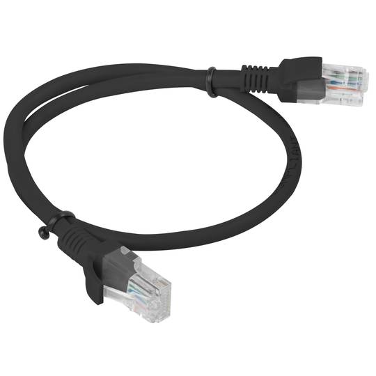 Opakowanie 10 szt. Kabel sieciowy Lanberg kat.5E UTP 0,5m kolor czarny PCU5-20CC-0050-BK