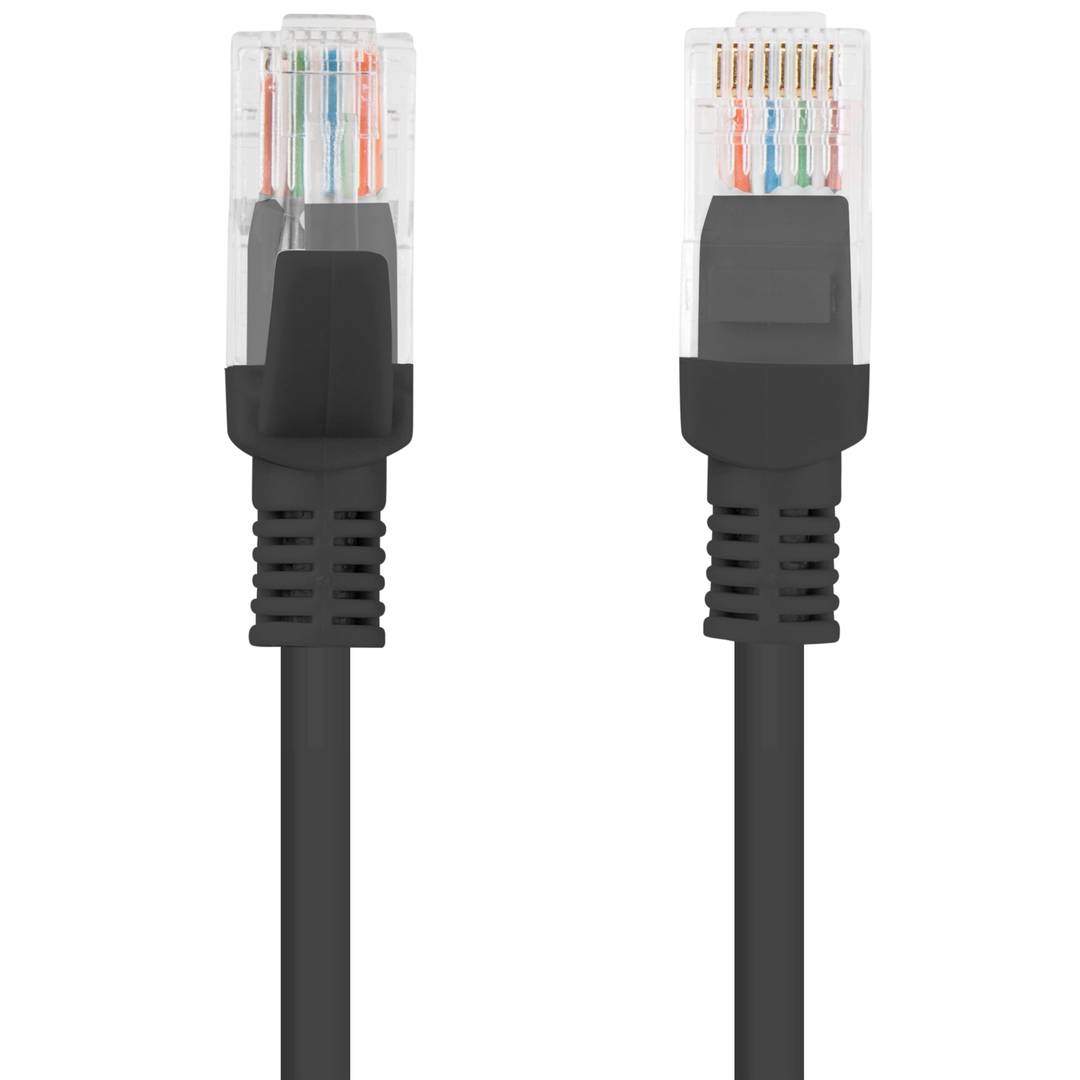 10 stuks van 0,25 m zwarte Cat.5e UTP Ethernet-netwerkkabel PCU5-20CC-0025-BK