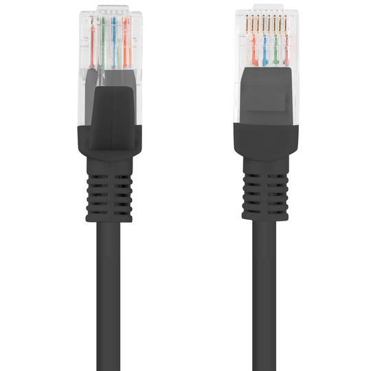 10 stuks van 0,25 m zwarte Cat.5e UTP Ethernet-netwerkkabel PCU5-20CC-0025-BK