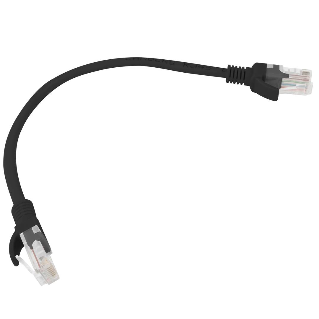 10 stuks van 0,25 m zwarte Cat.5e UTP Ethernet-netwerkkabel PCU5-20CC-0025-BK