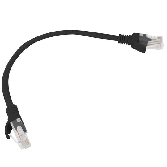 10 stuks van 0,25 m zwarte Cat.5e UTP Ethernet-netwerkkabel PCU5-20CC-0025-BK