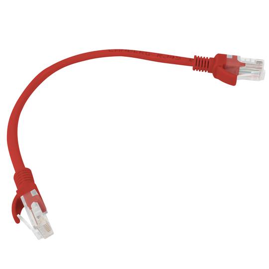 Cable de xarxa de Lanberg cat.6 UTP de 0.25m color vermell PCU5-20CC-0025-R