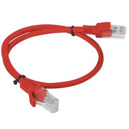 Pack de 10 unités Lanberg câble réseau cat.5E UTP 0.5m couleur rouge PCU5-20CC-0050-R