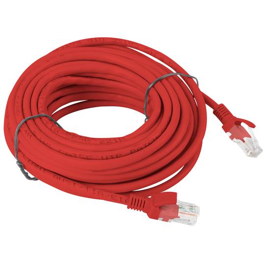 Lanberg network cable cat.5E UTP 10 m red color PCU5-10CC-1000-R