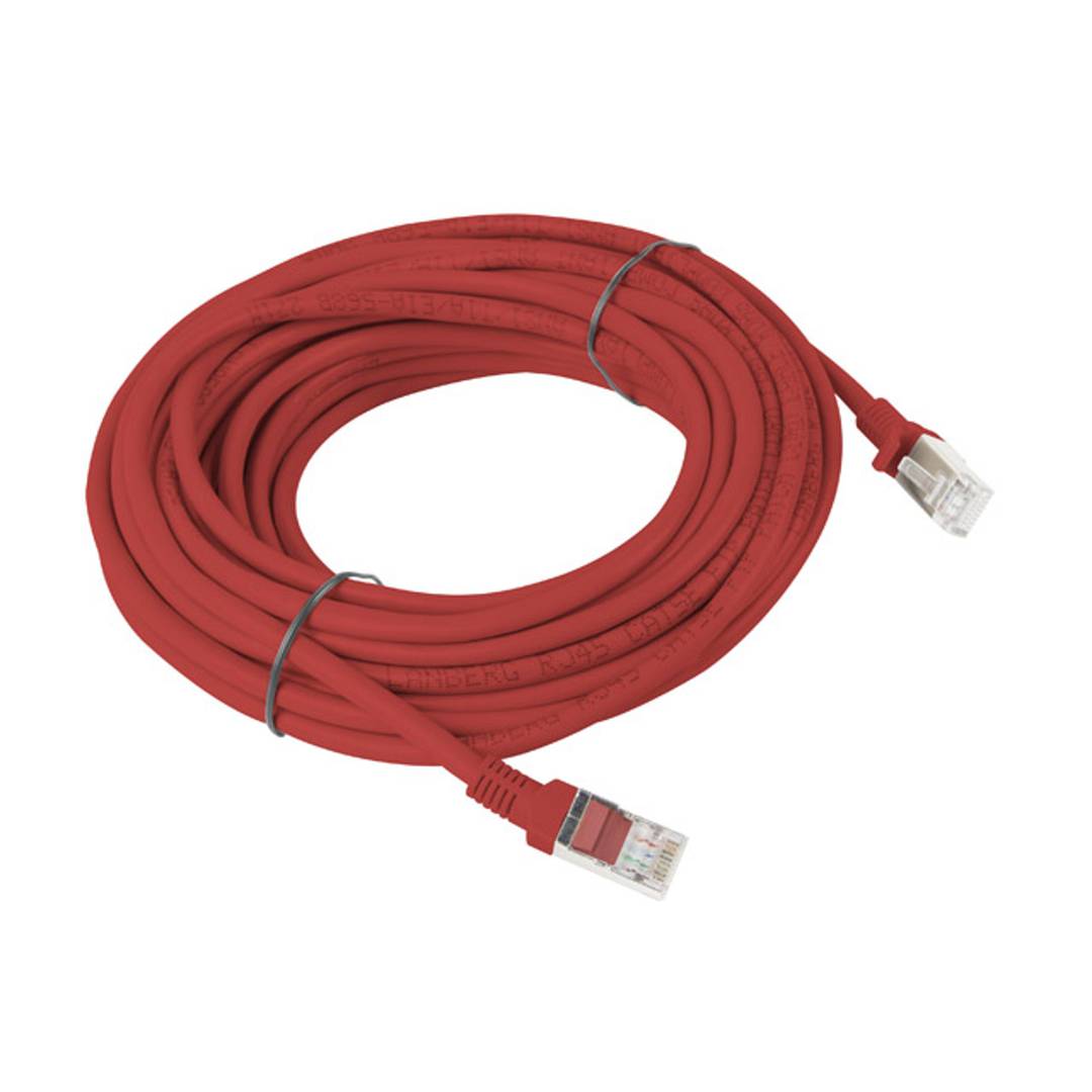 Lanberg network cable cat.5E UTP 10 m red color PCU5-10CC-1000-R