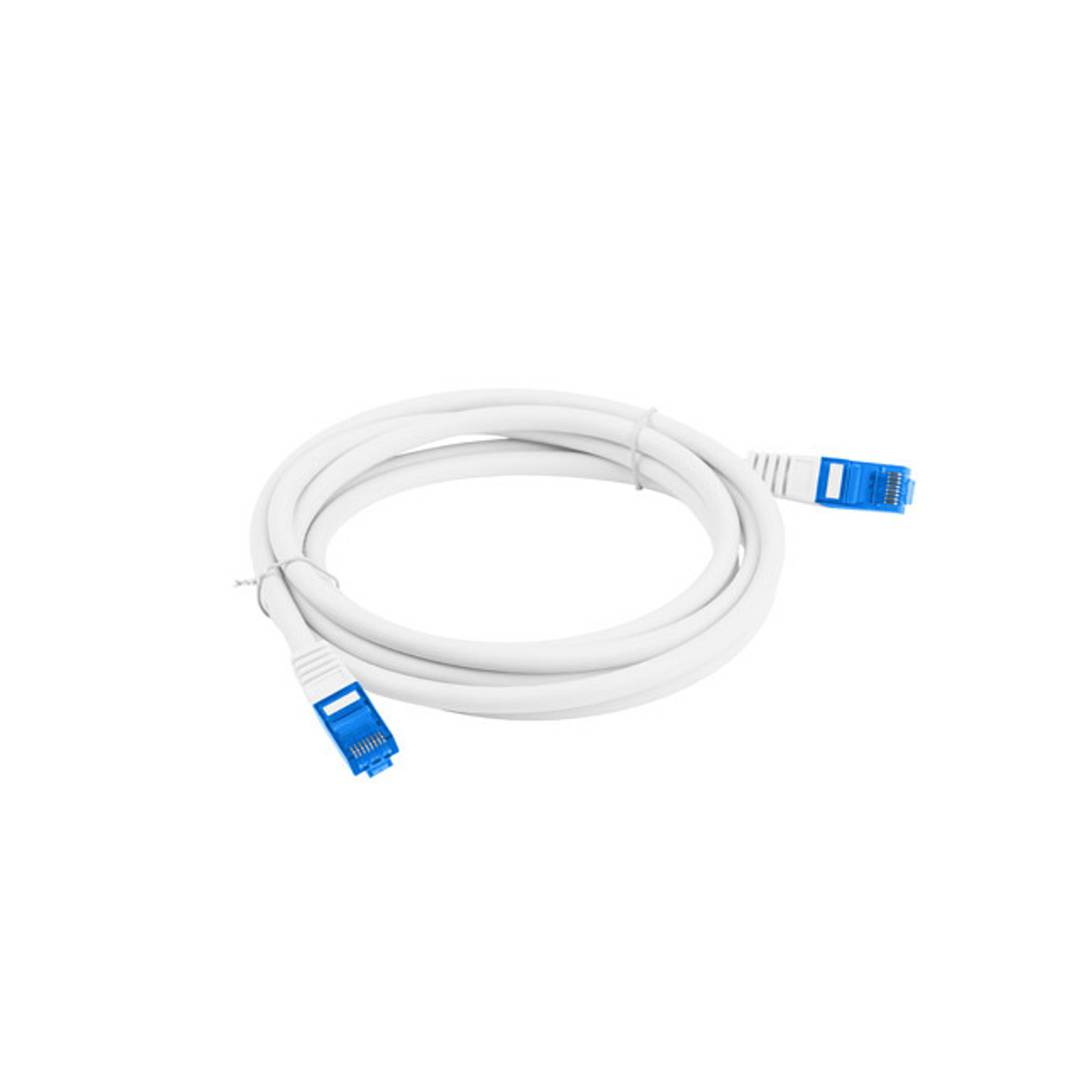 Cable de red de Lanberg cat.6A S/FTP LSZH CCA de 0.5 m color blanco PCF6A-10CC-0050-W