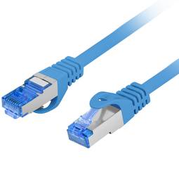 Lanberg network cable cat.6A S/FTP LSZH CCA 0.5 m blue color PCF6A-10CC-0050-B
