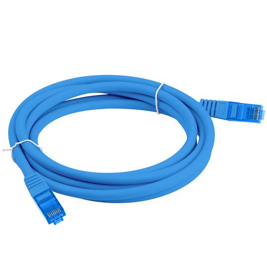 Lanberg network cable cat.6A S/FTP LSZH CCA 0.5 m blue color PCF6A-10CC-0050-B