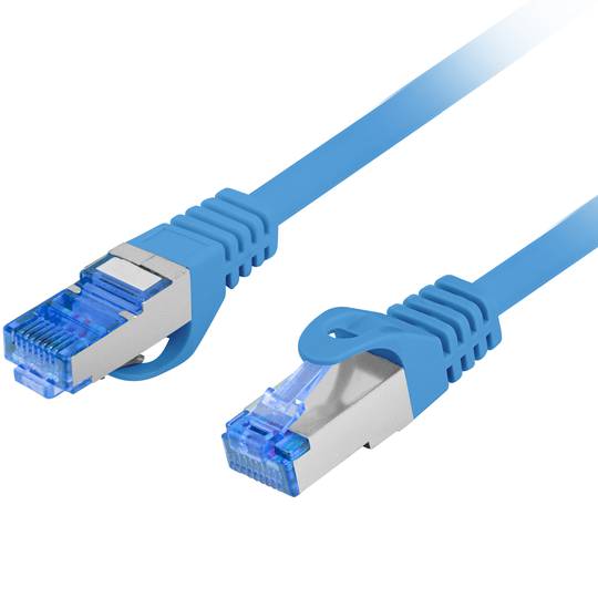Kabel sieciowy Lanberg kat.6A S/FTP LSZH CCA 10 m kolor niebieski PCF6A-10CC-1000-B