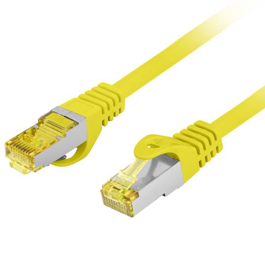 Cable de xarxa de Lanberg cat 6A S/FTP LSZH de 0.25 m color groc PCF6A-10CU-0025-Y