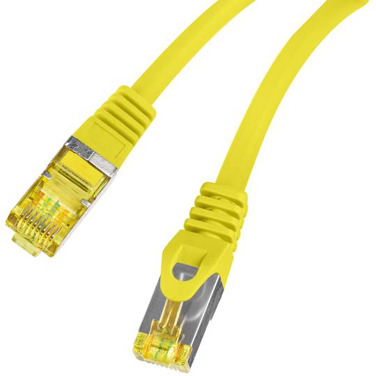 Cable de xarxa de Lanberg cat 6A S/FTP LSZH de 0.25 m color groc PCF6A-10CU-0025-Y