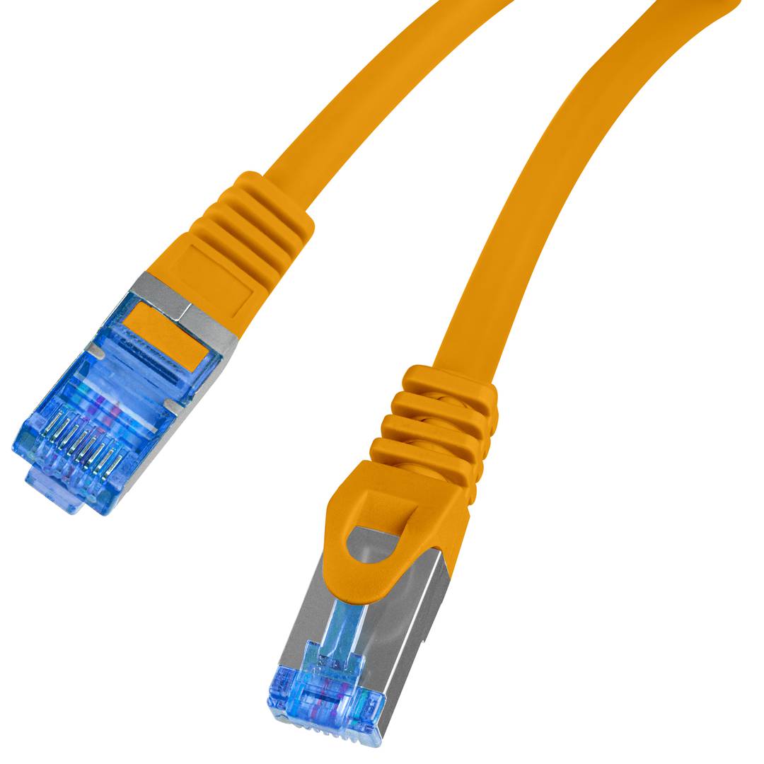 Cabo de rede Lanberg cat 6A S/FTP LSZH 0,25 m laranja PCF6A-10CC-0025-O