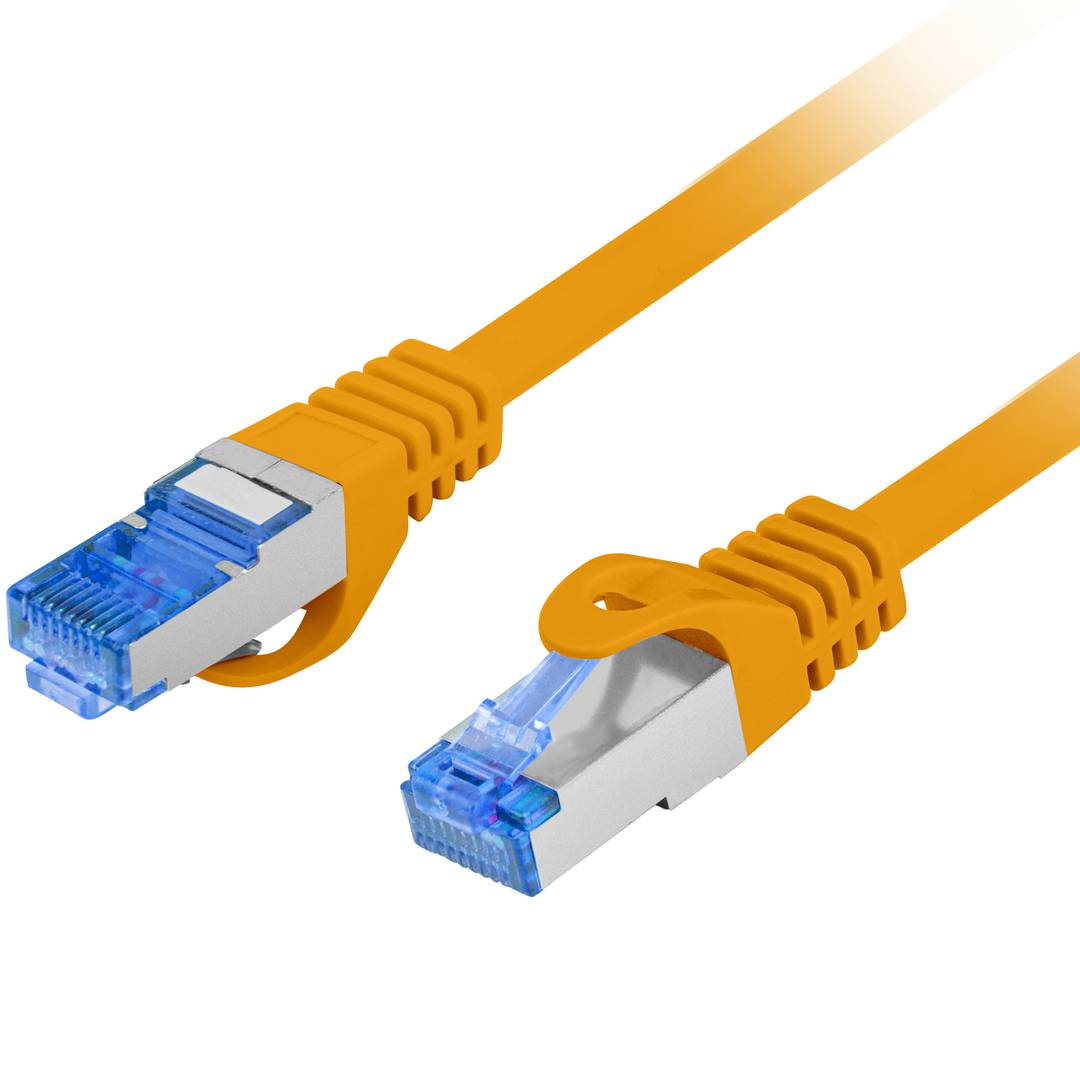 Cabo de rede Lanberg cat.6A S/FTP LSZH CCA 1 m laranja PCF6A-10CC-0100-O