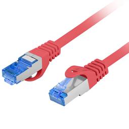 Cavo di rete Lanberg cat.6A S/FTP LSZH CCA 0,5 m colore rosso PCF6A-10CC-0050-R