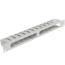 Weißes Kabelmanagement-Panel für 19"-Rackschrank 1U zur Kabelführung 70mm