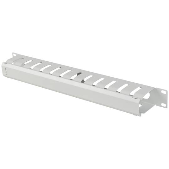 Biały panel prowadzący kable do szafy rack 19