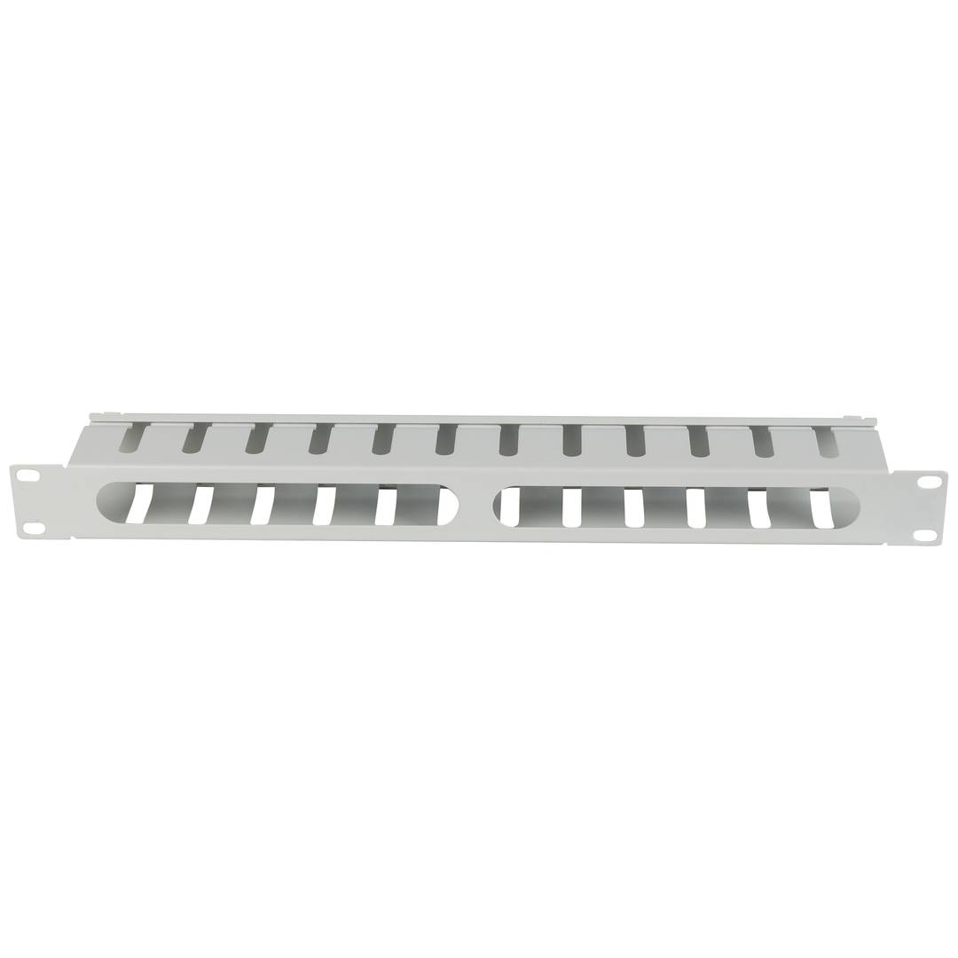 Biały panel prowadzący kable do szafy rack 19