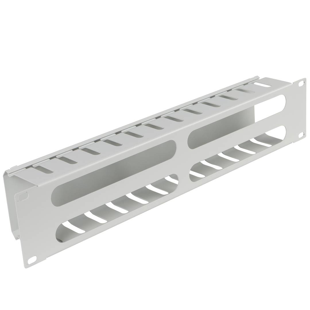 Panel guíacables blanco para armario rack 19
