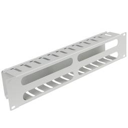 Weißes Kabelmanagement-Panel für 19"-Rackschrank 2U zur Kabelführung 70mm