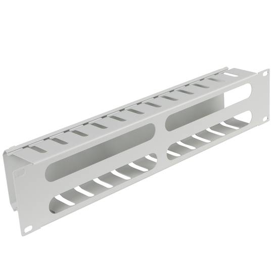 Panel guíacables blanco para armario rack 19