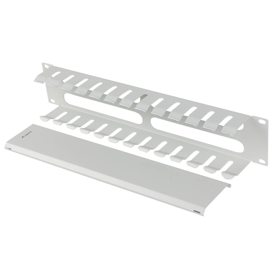 Panel guíacables blanco para armario rack 19