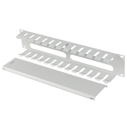 Panel guíacables blanco para armario rack 19