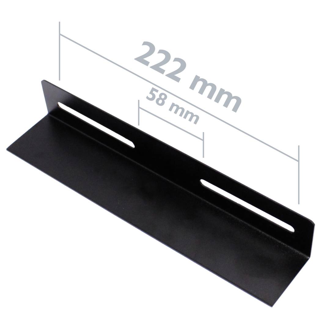 Guies laterals fixes de suport per a armari rack 19 negre 250mm