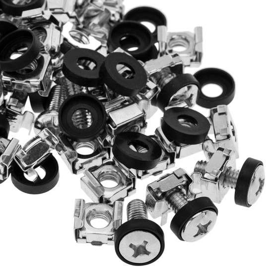 Pacote de 100 parafusos M6 com porca gaiola para gabinete de rack