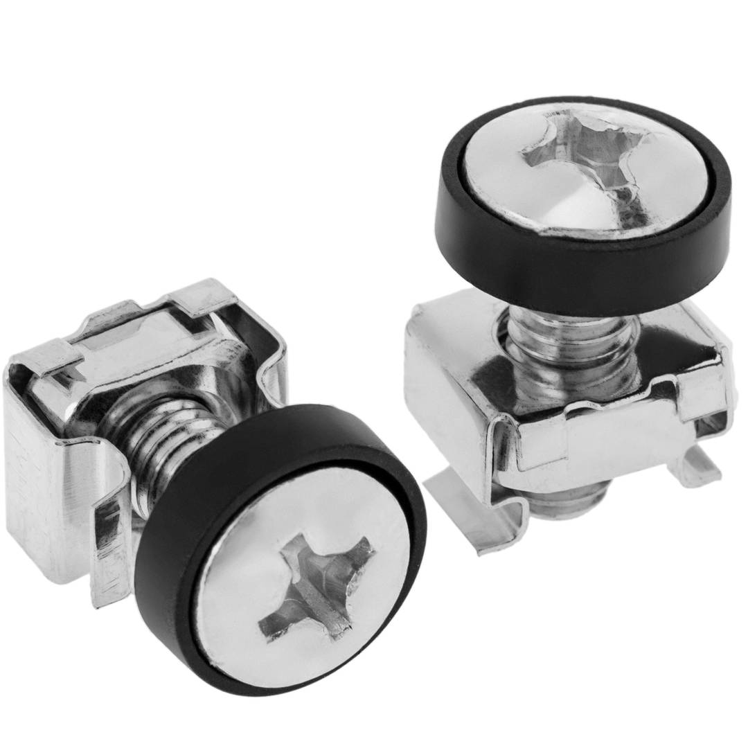 Pacote de 100 parafusos M6 com porca gaiola para gabinete de rack