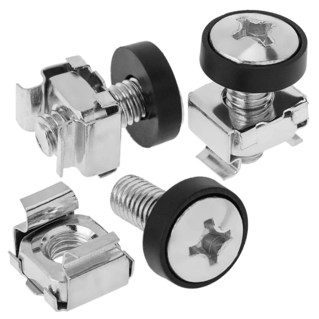 Pacote de 100 parafusos M6 com porca gaiola para gabinete de rack