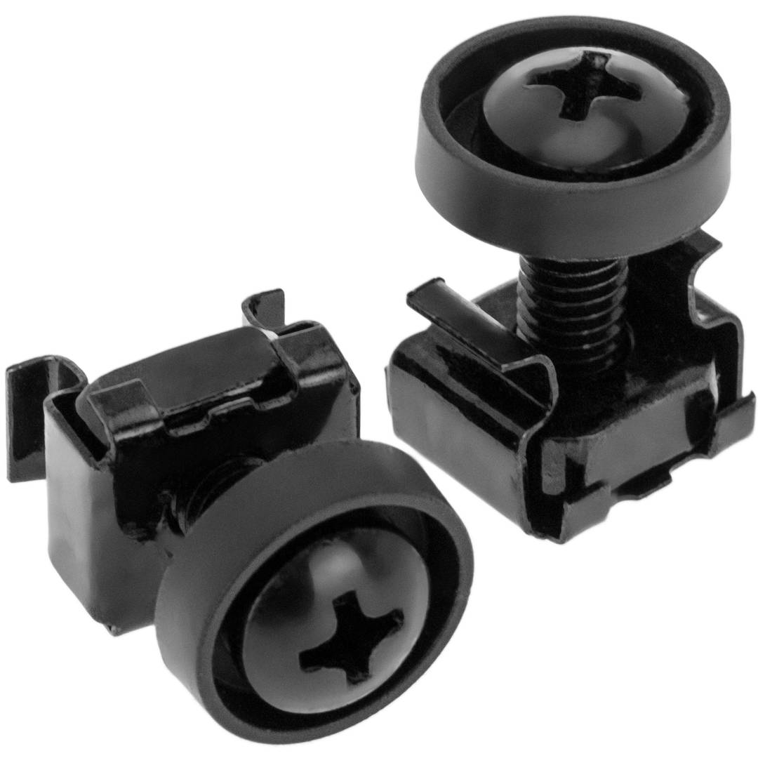 Pack de 100 cargols M5 color negre amb rosca engabiada per a armari Rack